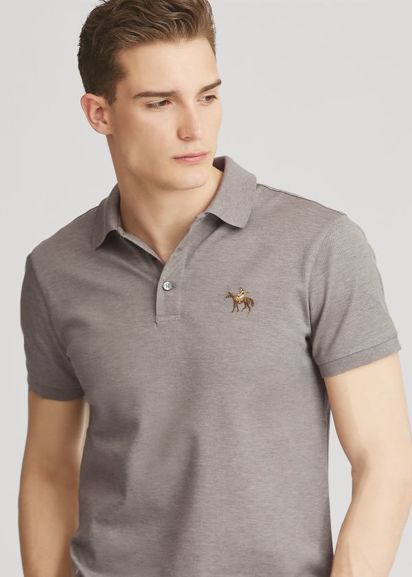 Men's Ralph Lauren Custom Fit Piqué Polo Shirts | 231458XGQ